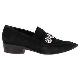 Hermès Black Suede Loafers - 2000s Black