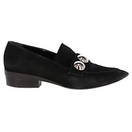 Hermès-Hermès Black Suede Loafers - 2000s-Black