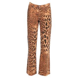 Roberto Cavalli Leopard-Print Stretch-Hosen - 2000er Braun Orange Sand