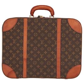 Louis Vuitton-Louis Vuitton Brown Monogram Leather Luggage-Brown