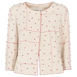 Chanel-Chanel Ivory Cotton Crop Jacket - 2000s-Cream