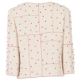 Chanel-Chanel Ivory Cotton Crop Jacket - 2000s-Cream