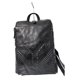 MCM Calfskin Embossed Medium M Moment Backpack Black Black