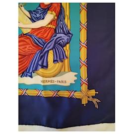 Hermès-Hermès Square 1789-Navy blue,Light green