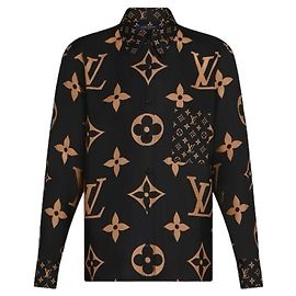 Louis Louise Louis Vuitton Monogramm Seidenbluse Braun Braun