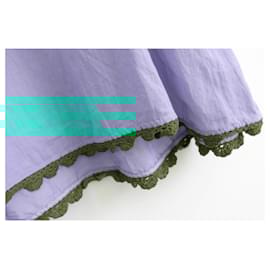 Autre Marque-Injiri Turquoise Cotton Crocheted Hem Slip Dress-Turquoise