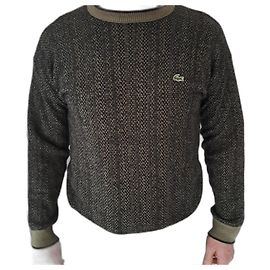 Pull Lacoste en laine kaki Kaki
