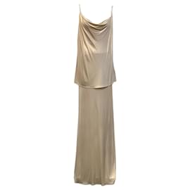 Autre Marque-Antonelli Gold Metallic Tank and Skirt Set-Golden