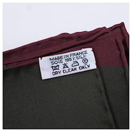 Hermès-Hermès Carré 90 "CAVALIERS DES NUAGES" 100% Silk Scarf-Dark red