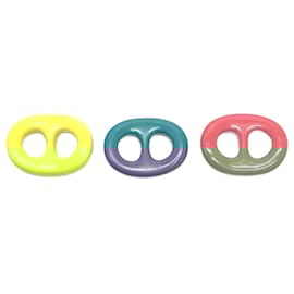 Hermès-Hermes Chaine d'Ancre Set of 3 Pastel Scarf Rings-Other