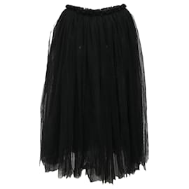 Autre Marque- Black Comme Des Garçons Tulle Midi Skirt in Black Polyester-Black
