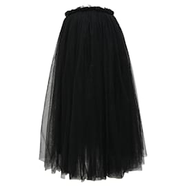 Autre Marque- Black Comme Des Garçons Tulle Midi Skirt in Black Polyester-Black