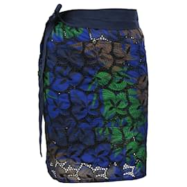 Sacai- Sacai Leaf Printed Mini Wrap Skirt in Multicolor Polyester-Multiple colors