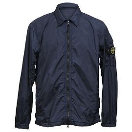 Camicia con zip Stone Island in nylon blu navy Blu Blu navy