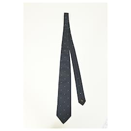 Louis Vuitton-Louis Vuitton Monogram Dots Tie in Navy Blue Silk-Blue,Navy blue