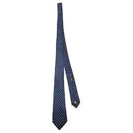 Ralph Lauren-Ralph Lauren Polka Dot Tie in Navy Blue Silk-Blue,Navy blue