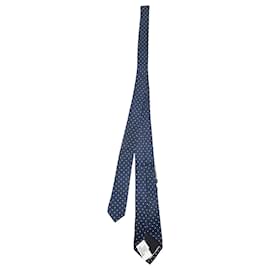 Ralph Lauren-Ralph Lauren Polka Dot Tie in Navy Blue Silk-Blue,Navy blue