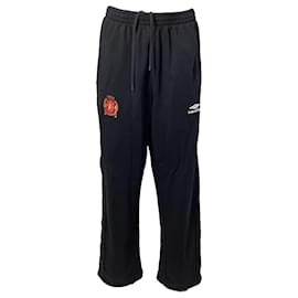 Balenciaga-Balenciaga Manchester City Logo Pants in Black Cotton-Black