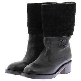 CHANEL Ankle boots T.EU 37.5 Leather Black