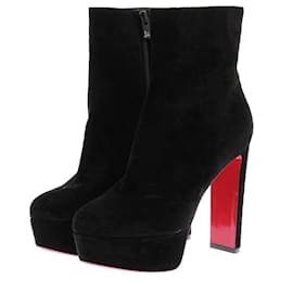 Christian Louboutin-CHRISTIAN LOUBOUTIN Ankle boots T.EU 37 Velvet-Black