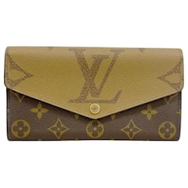 Louis Vuitton-Louis Vuitton Long Wallet Monogram Reverse Portefeuille Sarah-Brown,Light brown