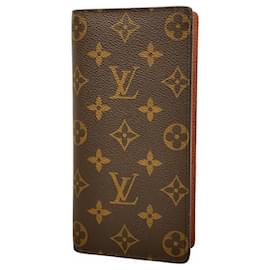 Louis Vuitton-Louis Vuitton Long Wallet Monogram Portefeuille Brazza-Brown