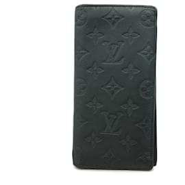 Louis Vuitton-Louis Vuitton Long Wallet Monogram Shadow Portefeuille Brazza M62900 Noir-Black