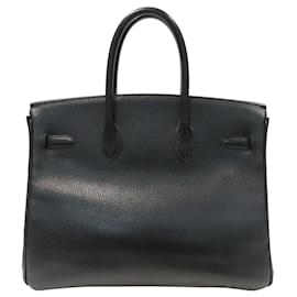 Hermès-Hermes Birkin 35 Handbag in Black Ardennes Leather-Black