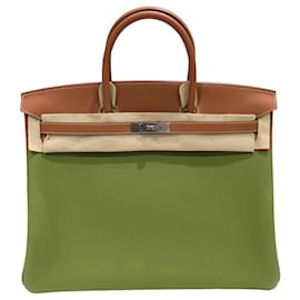 Hermès-Hermes Birkin 40 Handbag in Gold Togo Leather-Golden
