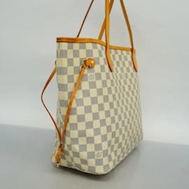 Louis Vuitton-Louis Vuitton Damier Azur Neverfull MM Tote Bag-White