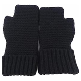 Hermès-Hermes Black Cashmere Warm Gloves-Black