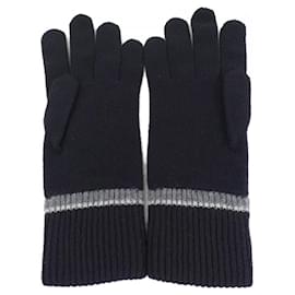 Hermès-Hermes Black Cashmere Short Gloves-Black