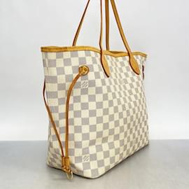 Louis Vuitton-Louis Vuitton Damier Azur Neverfull MM Tote Bag-White