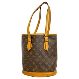 Louis Vuitton-Louis Vuitton Monogram Bucket PM Tote Bag-Brown