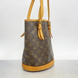Louis Vuitton-Louis Vuitton Monogram Bucket PM Tote Bag-Brown