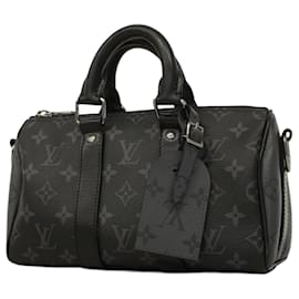 Louis Vuitton-Louis Vuitton Monogram Eclipse Keepall Bandouliere 25 Handbag-Black