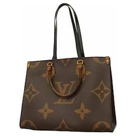 Louis Vuitton-Louis Vuitton Monogram Reverse Giant On the Go MM Tote Bag-Brown
