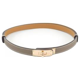 Hermès-Hermes Kelly Brown Standard Belt-Brown