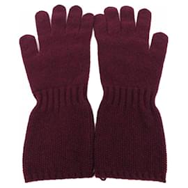 Hermès-Hermes Red Cashmere Gloves-Red