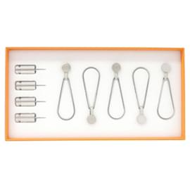 Hermès-Hermes FIXATION CARRE BOITIER Scarf Holder-Silvery