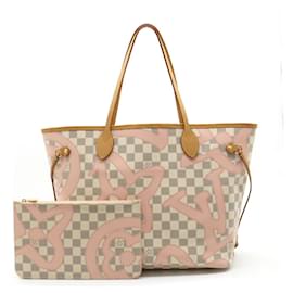 Louis Vuitton-Louis Vuitton Damier Azur Neverfull MM Tote Bag-Pink