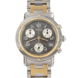 Hermès-Hermes Clipper Chronograph Combi CL1.320 SSxGP Wristwatch-Other