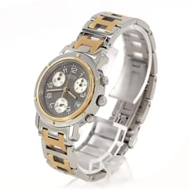 Hermès-Hermes Clipper Chronograph Combi CL1.320 SSxGP Wristwatch-Other