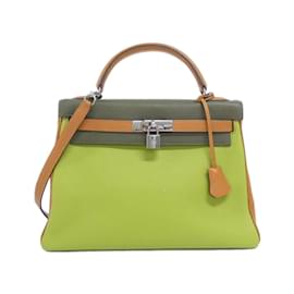 Hermès-Hermes Kelly 32cm Handbag-Olive green,Light green
