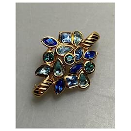 Yves Saint Laurent-Pins & brooches-Blue,Golden
