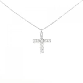 Autre Marque-Vendome Cross Diamond Necklace-Silvery