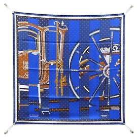 Hermès LA BERLINE BAYADÈRE Quadrat-Schal Blau