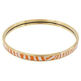 Hermès-Hermes Orange and White Bangle-White,Orange