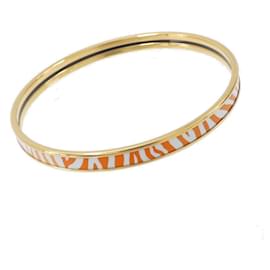Hermès-Hermes Orange and White Bangle-White,Orange