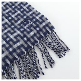 Hermès-Hermes Cashmere Shawl Scarf-Beige,Navy blue